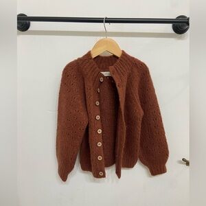 Rylee + Cru Toddler Girls Chunky Openwork Button-Front Sweater Cardigan